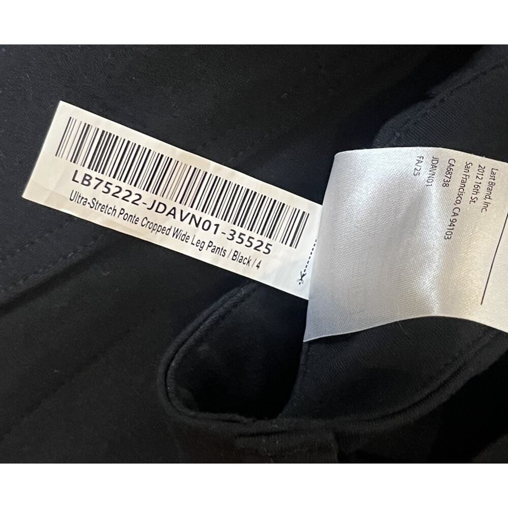 Quince Ultra Stretch Wide Leg Cropped Ponte Pants Sz 4 Black Office Casual - Picture 9 of 9